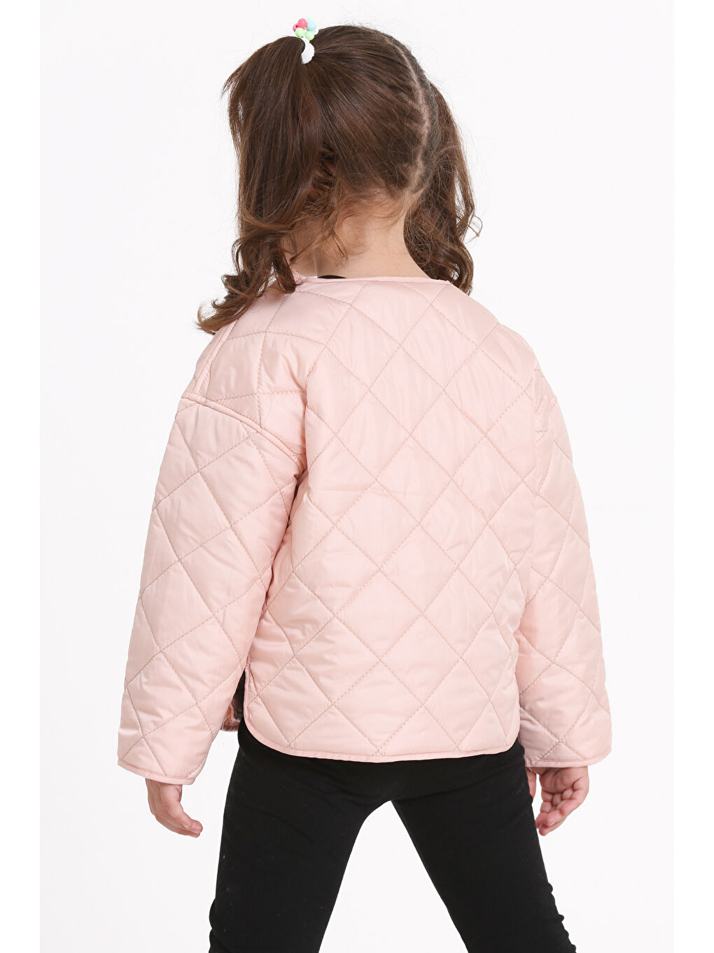 Pembe Kız Çocuk Pudra Kruvaze Kapama Kapitone Mevsimlik 1-6 Yaş Mont - 23237-1-4