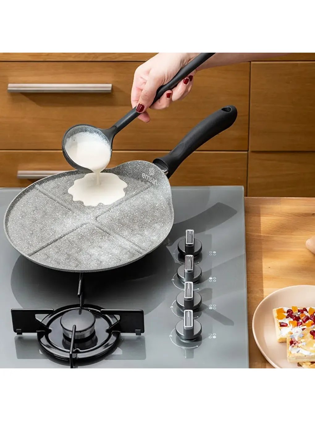 Gri Rosa Granit Waffle Tavası-3