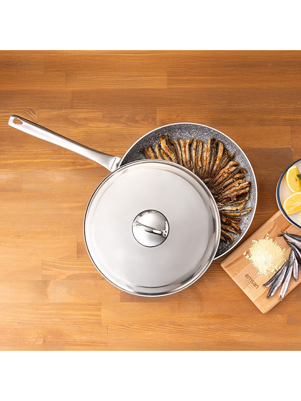 Gri Fishy Granit Balık Tavası 32 cm-6