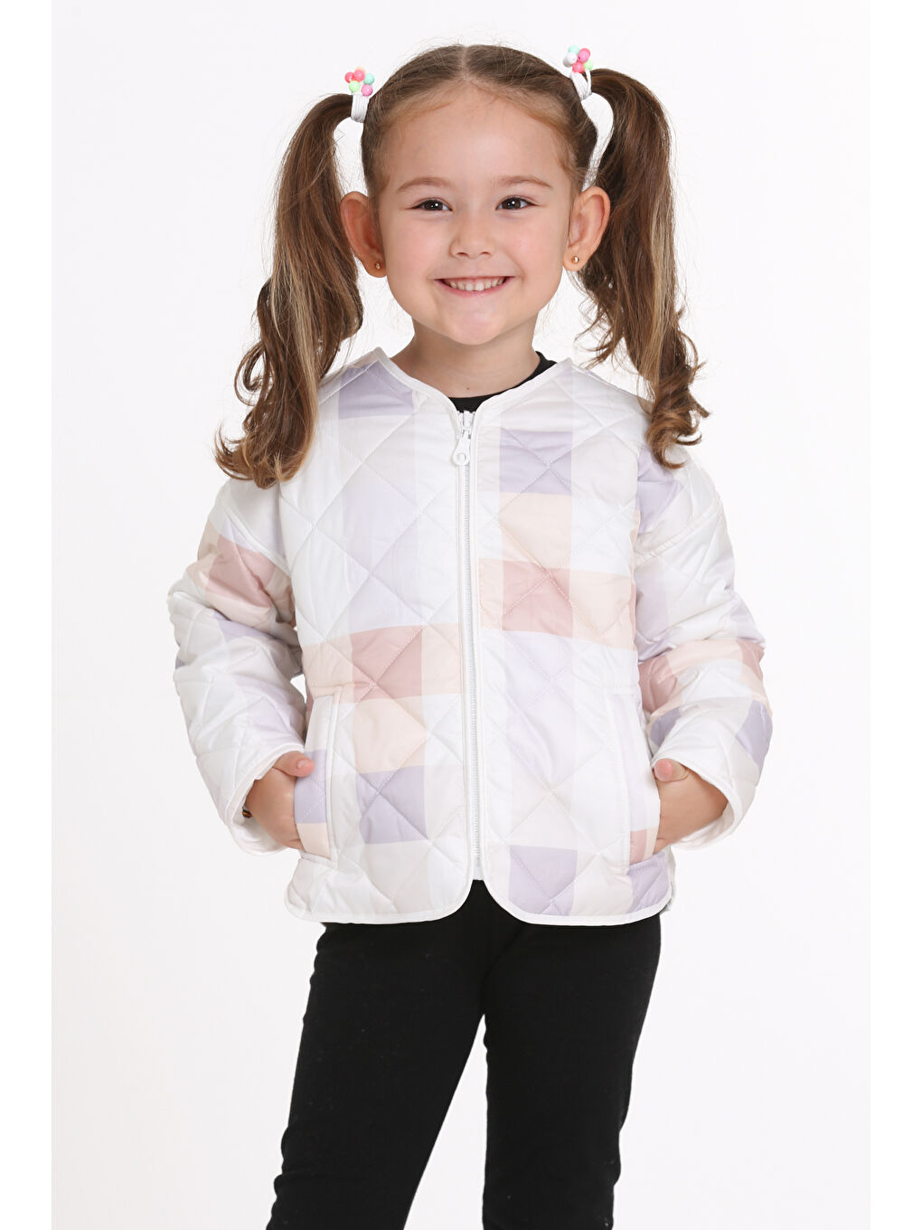 Kız Çocuk Lila Kapitone Mevsimlik 1-6 Yaş Mont - 23239-1