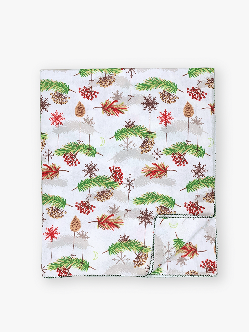 Yeşil Pamuklu Pazen Bebek Battaniyesi 100x120 Cm