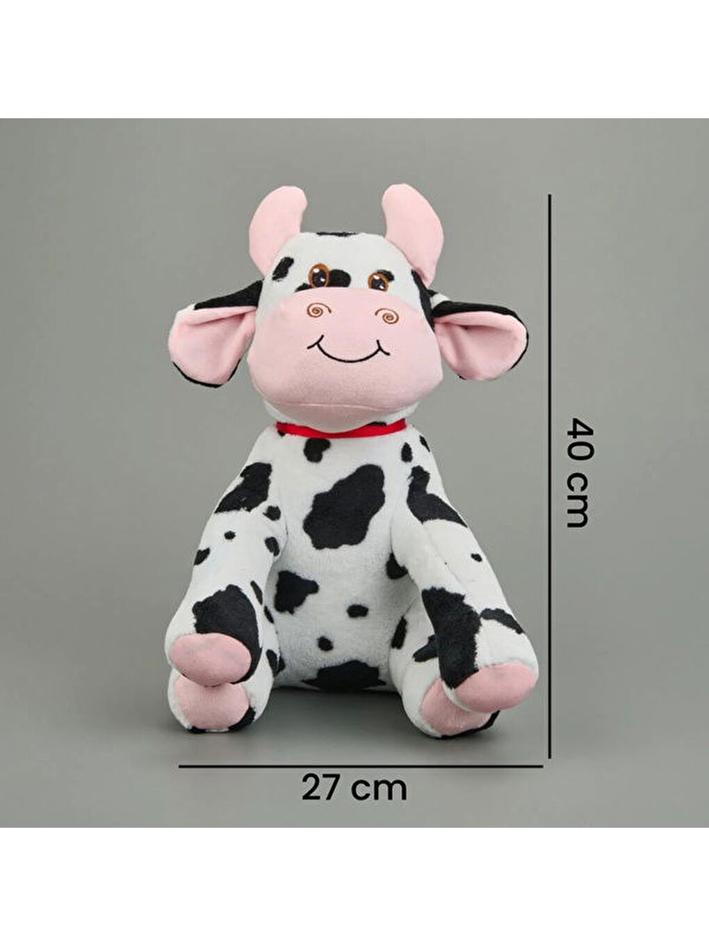 Soft Büyük İnek Figürlü Yastık - Beyaz / Siyah - 40x27 cm-3