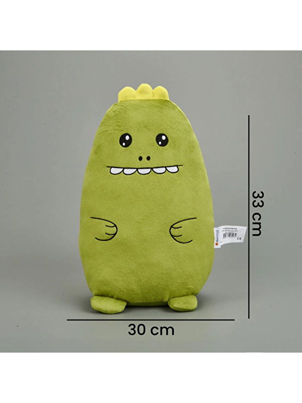 Soft Dinozor Figürlü Yastık - Yeşil - 30x33 cm-3