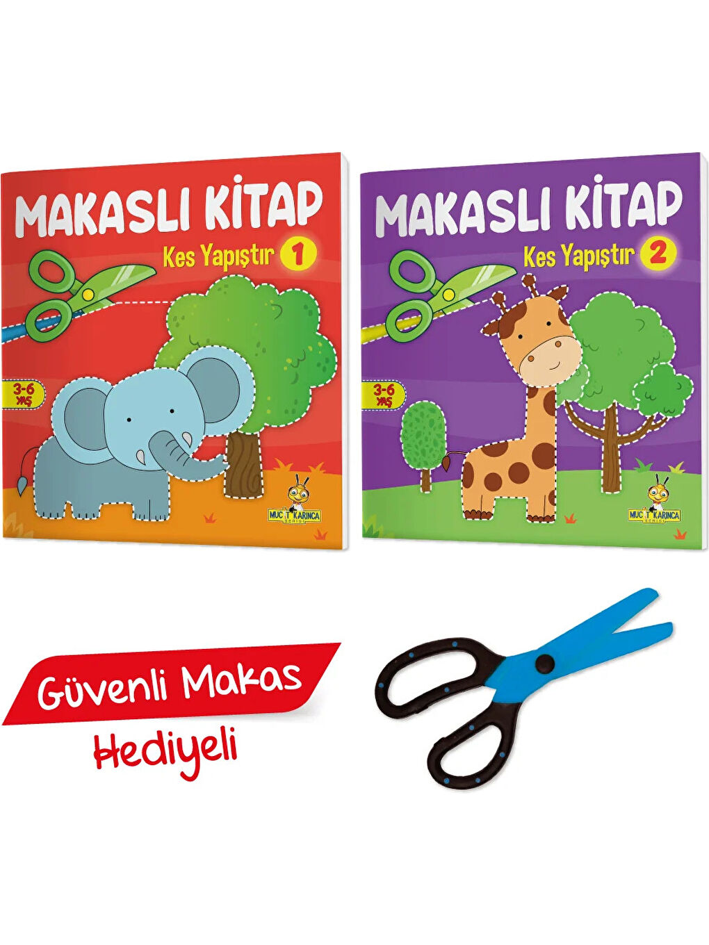 Kes Yapıştır - Makaslı Kitap Seti (Makas Hediyeli) (3-6 Yaş)