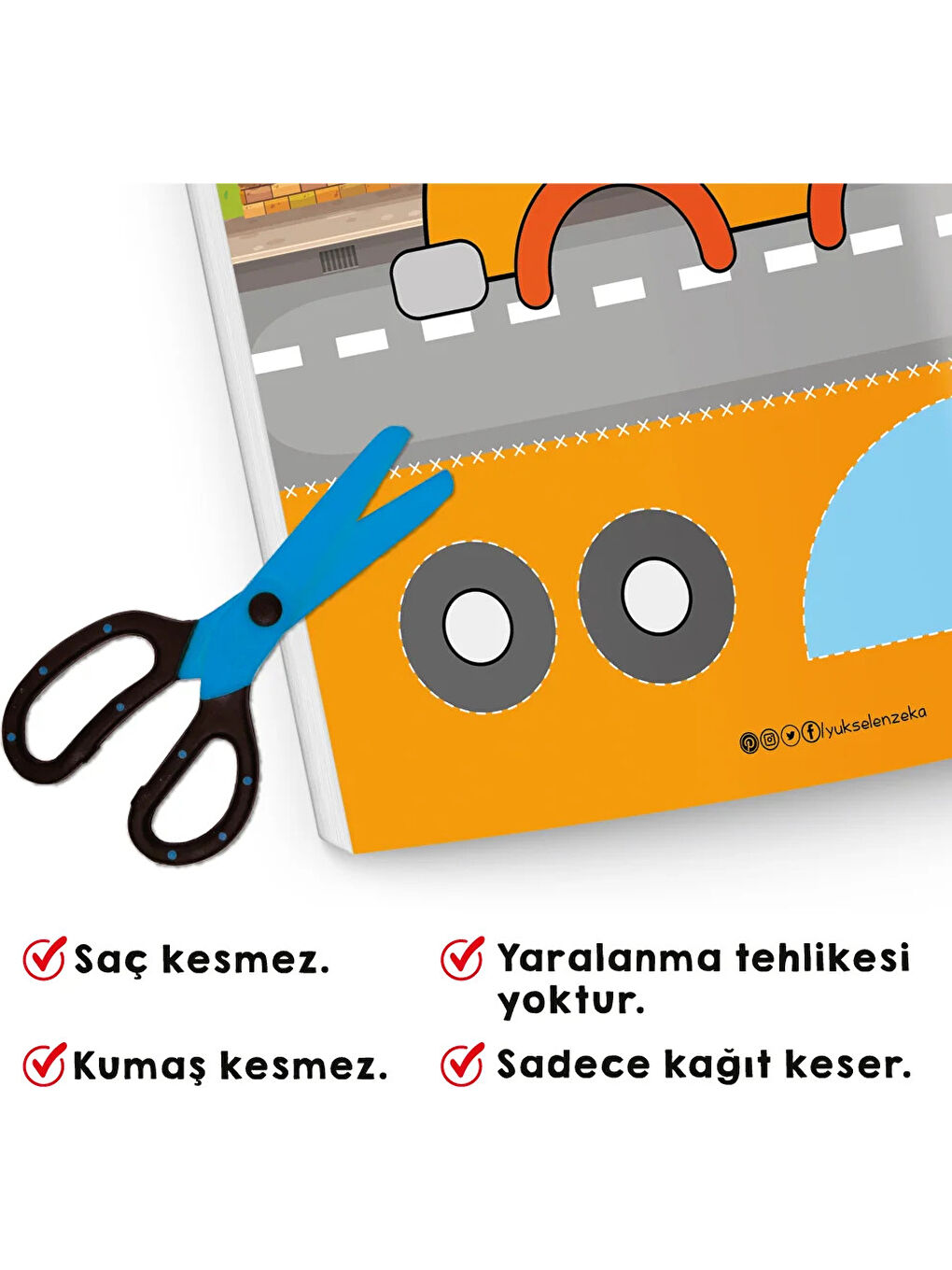 Kes Yapıştır - Makaslı Kitap Seti (Makas Hediyeli) (3-6 Yaş)-1