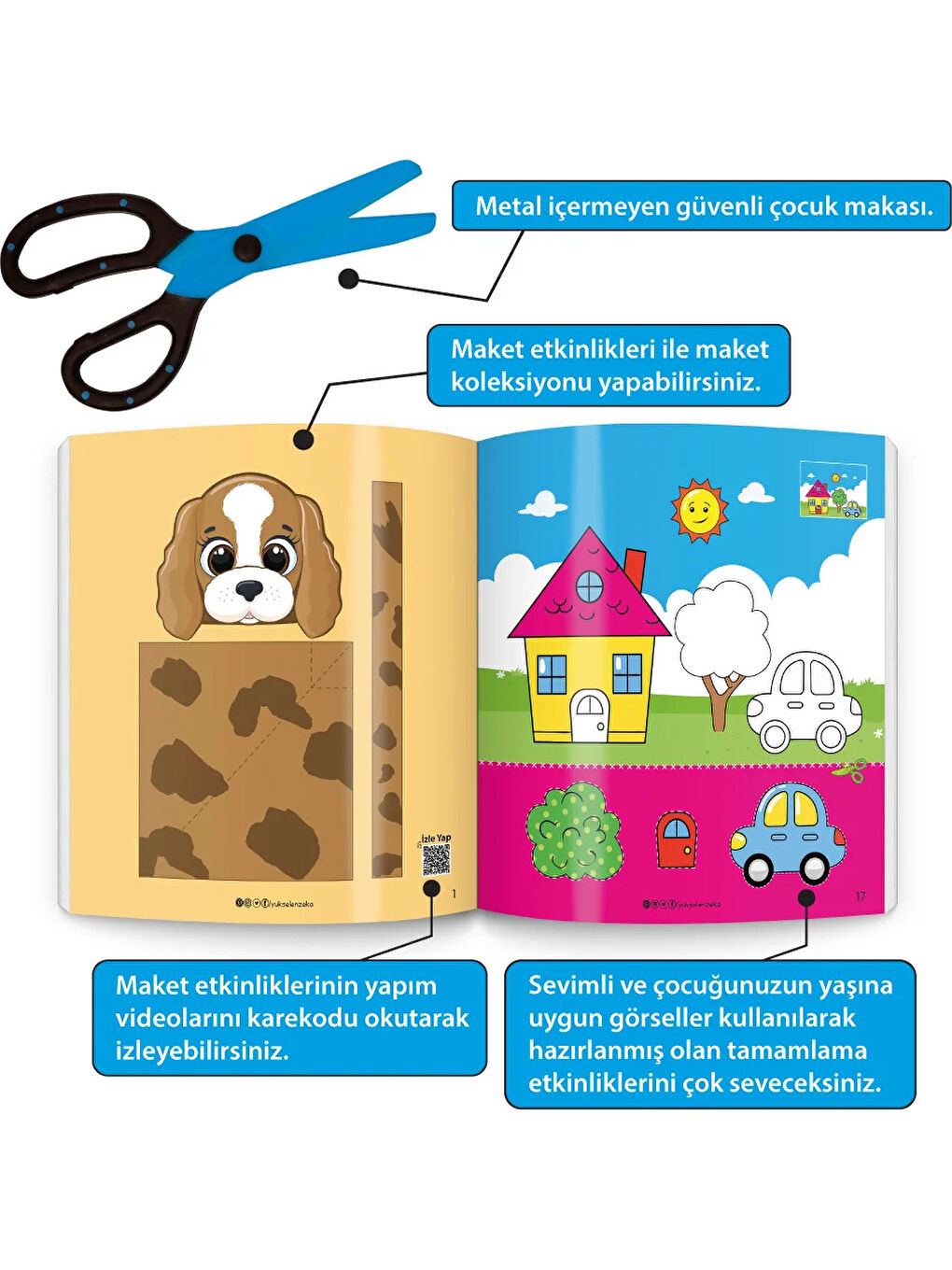 Kes Yapıştır - Makaslı Kitap Seti (Makas Hediyeli) (3-6 Yaş)-4