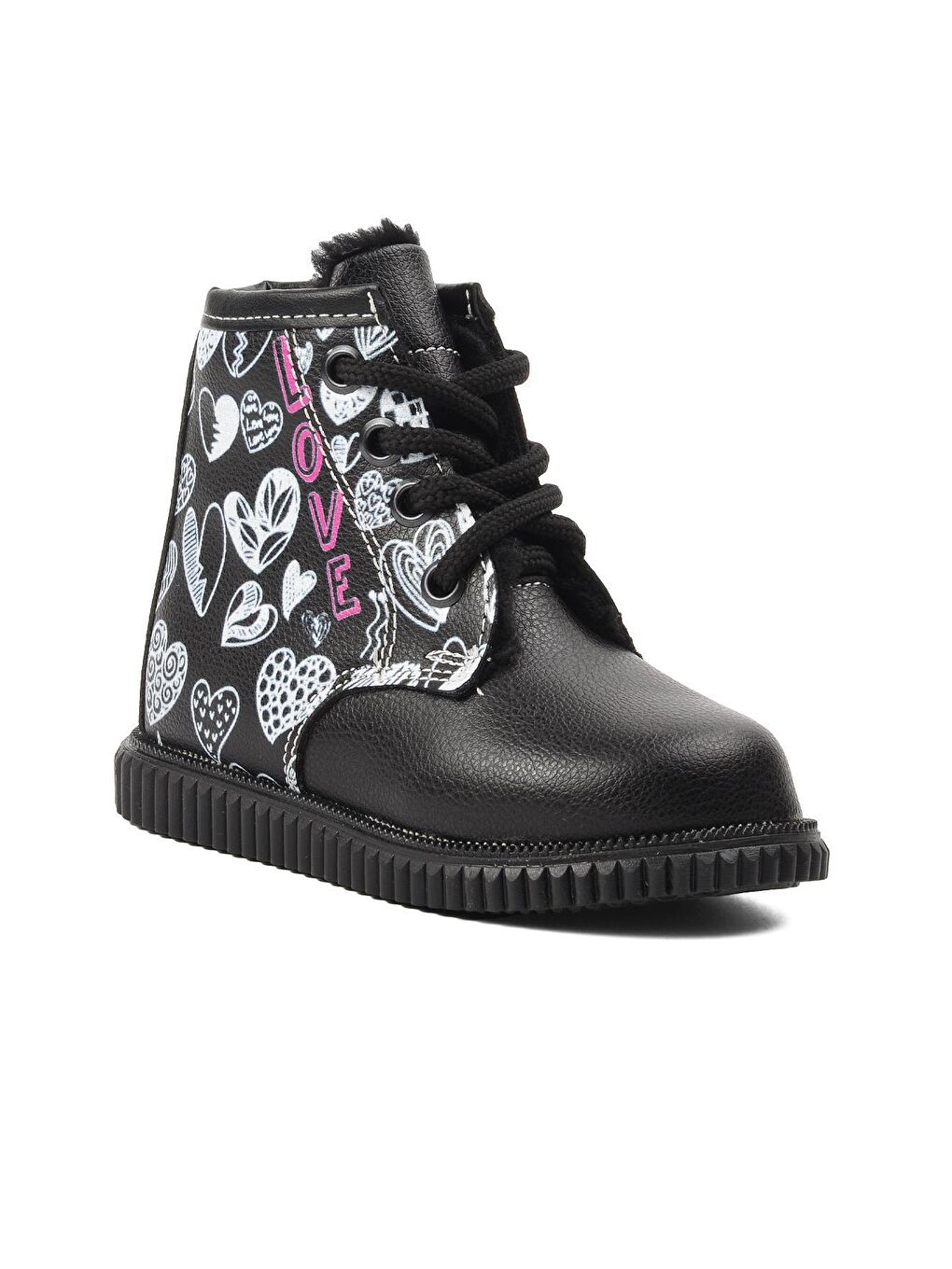 Arz 2301005-B Siyah Desenli Kürklü Çocuk Bot-2