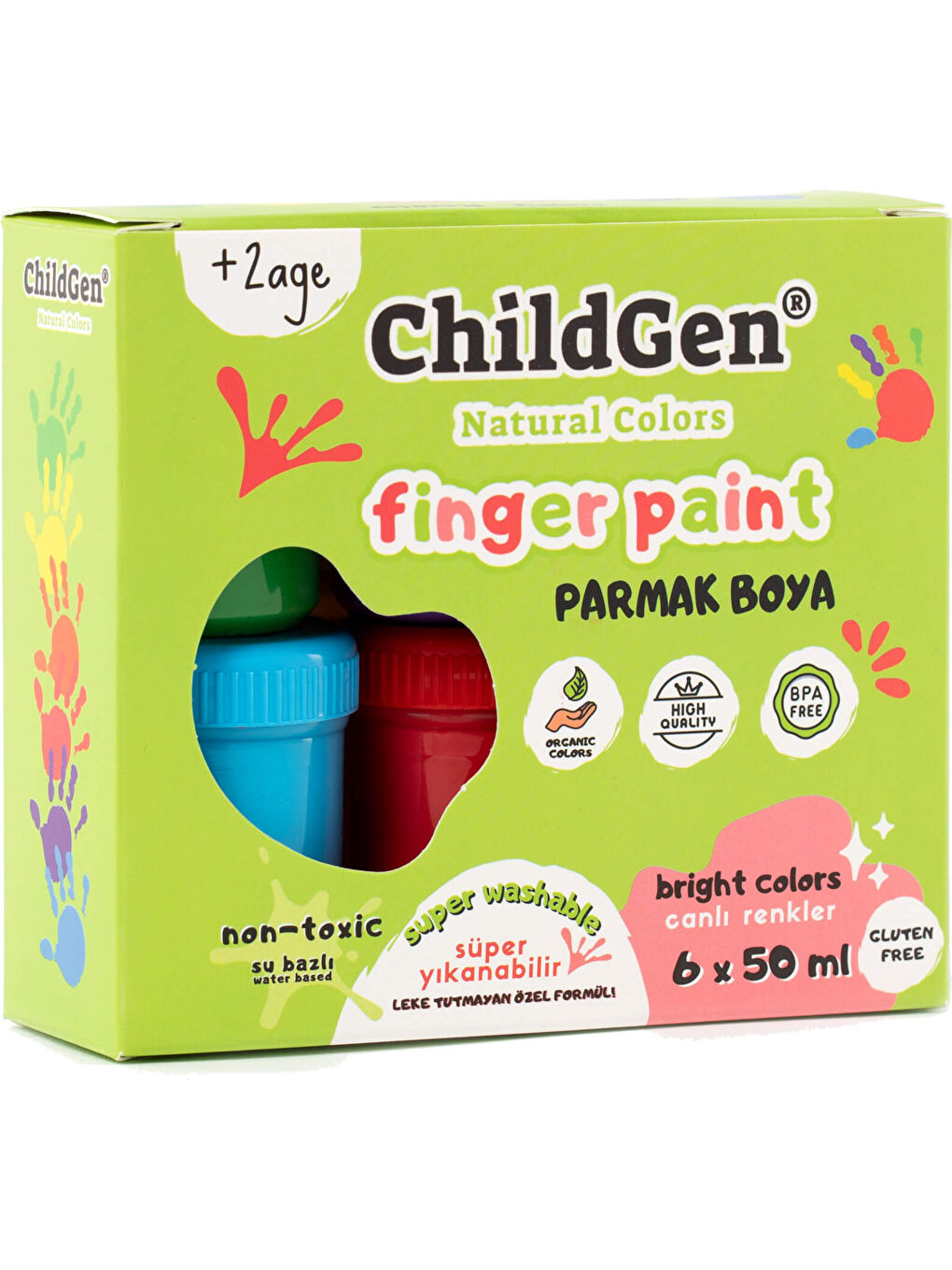 Süper Yıkanabilir 6'lı Parmak Boya Seti (6x50gr)