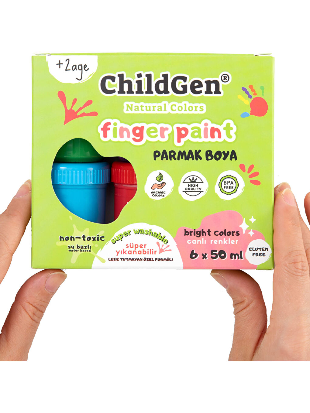 Süper Yıkanabilir 6'lı Parmak Boya Seti (6x50gr)-2