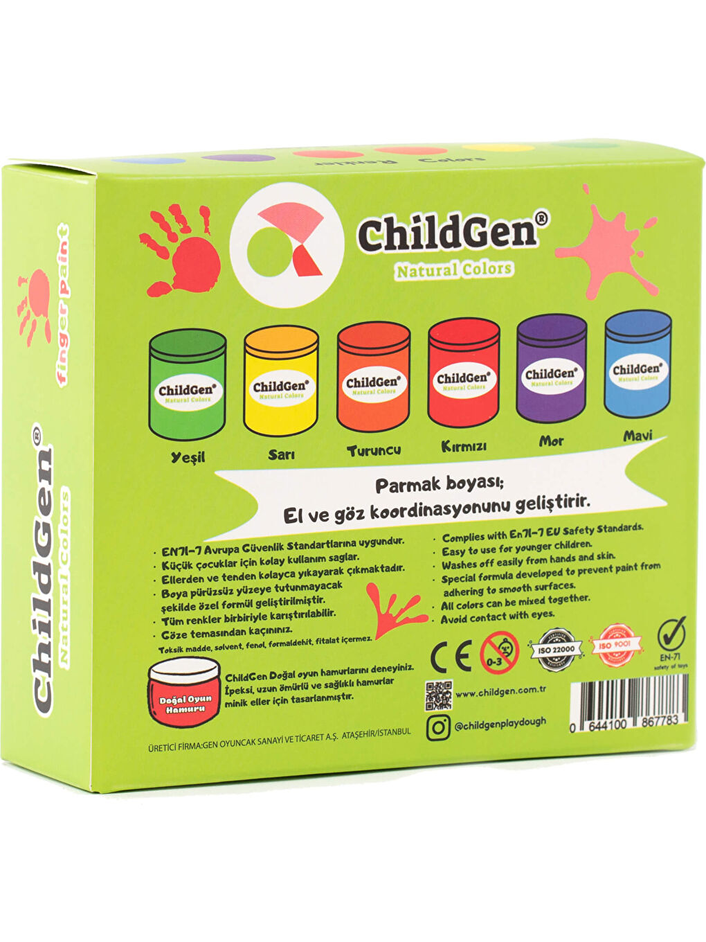 Süper Yıkanabilir 6'lı Parmak Boya Seti (6x50gr)-4