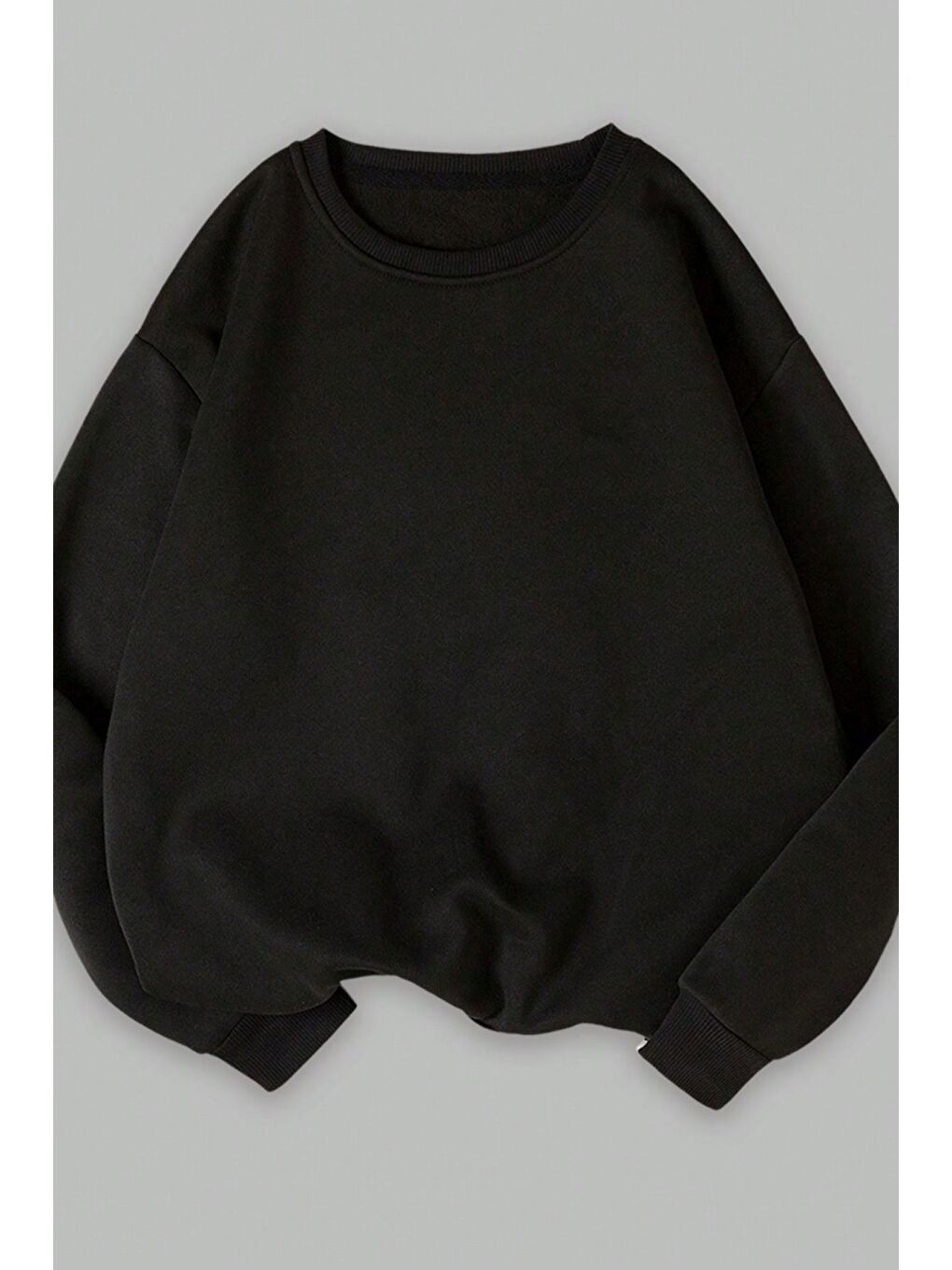 Karışık Kadın Siyah Bej Kahverengi Düz Bisiklet Yaka 3lü Sweatshirt Set-6