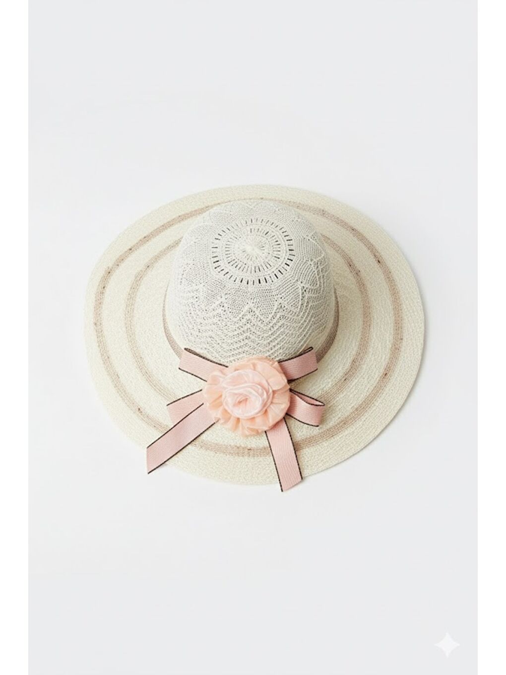 Ekru Merserize Plaj Şapkası T23740-15 Krem
