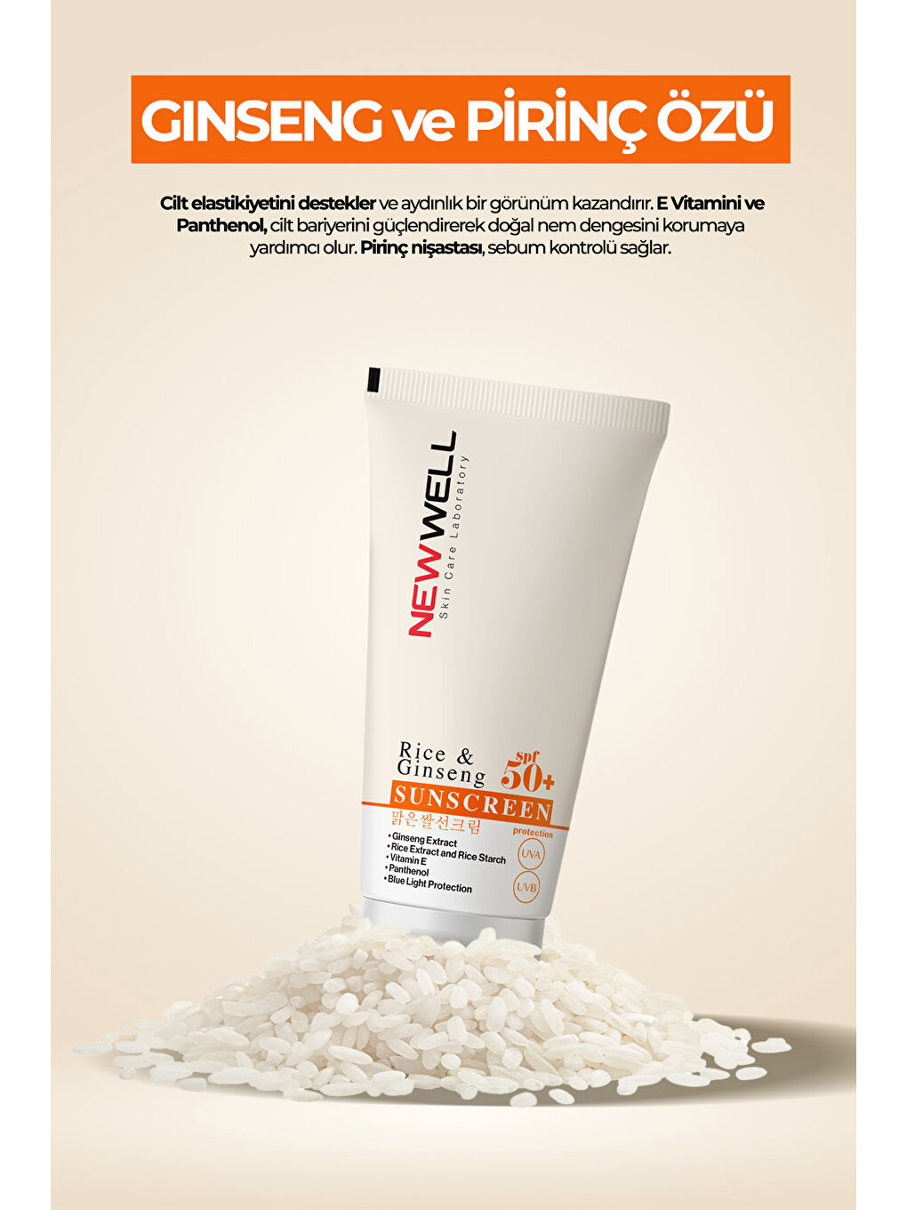 Rice & Ginseng Sunscreen Spf50+ | Pirinç Özlü Güneş Kremi 50 ML-1