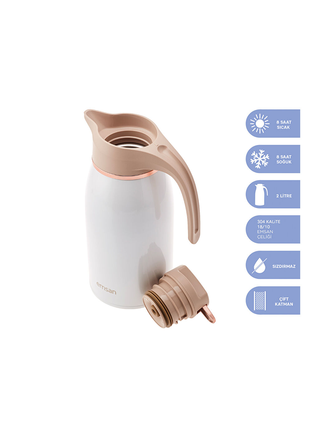 Gama Beyaz Termos 2 L-5