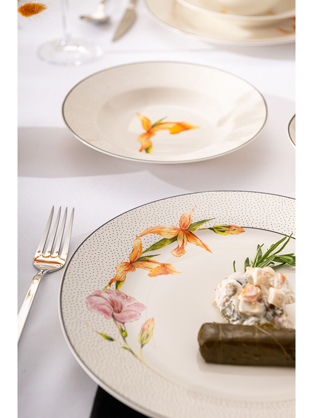 Beyaz New Bone Nova 18 Parça 6 Kişilik Yuvarlak Yemek Takımı-5