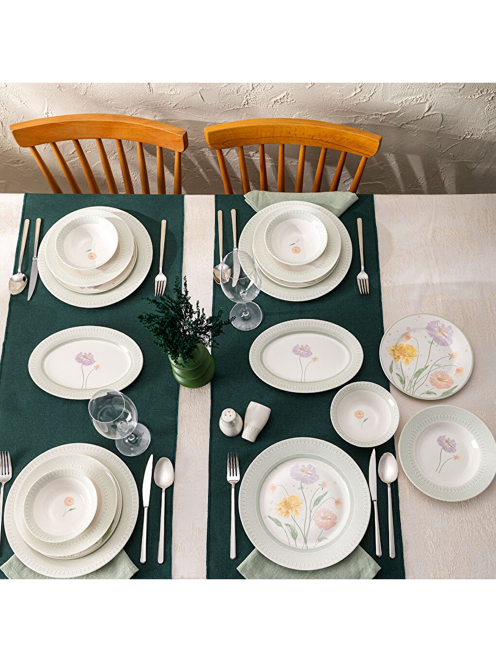 Beyaz New Bone Poppy 28 Parça 6 Kişilik Yuvarlak Yemek Takımı-7