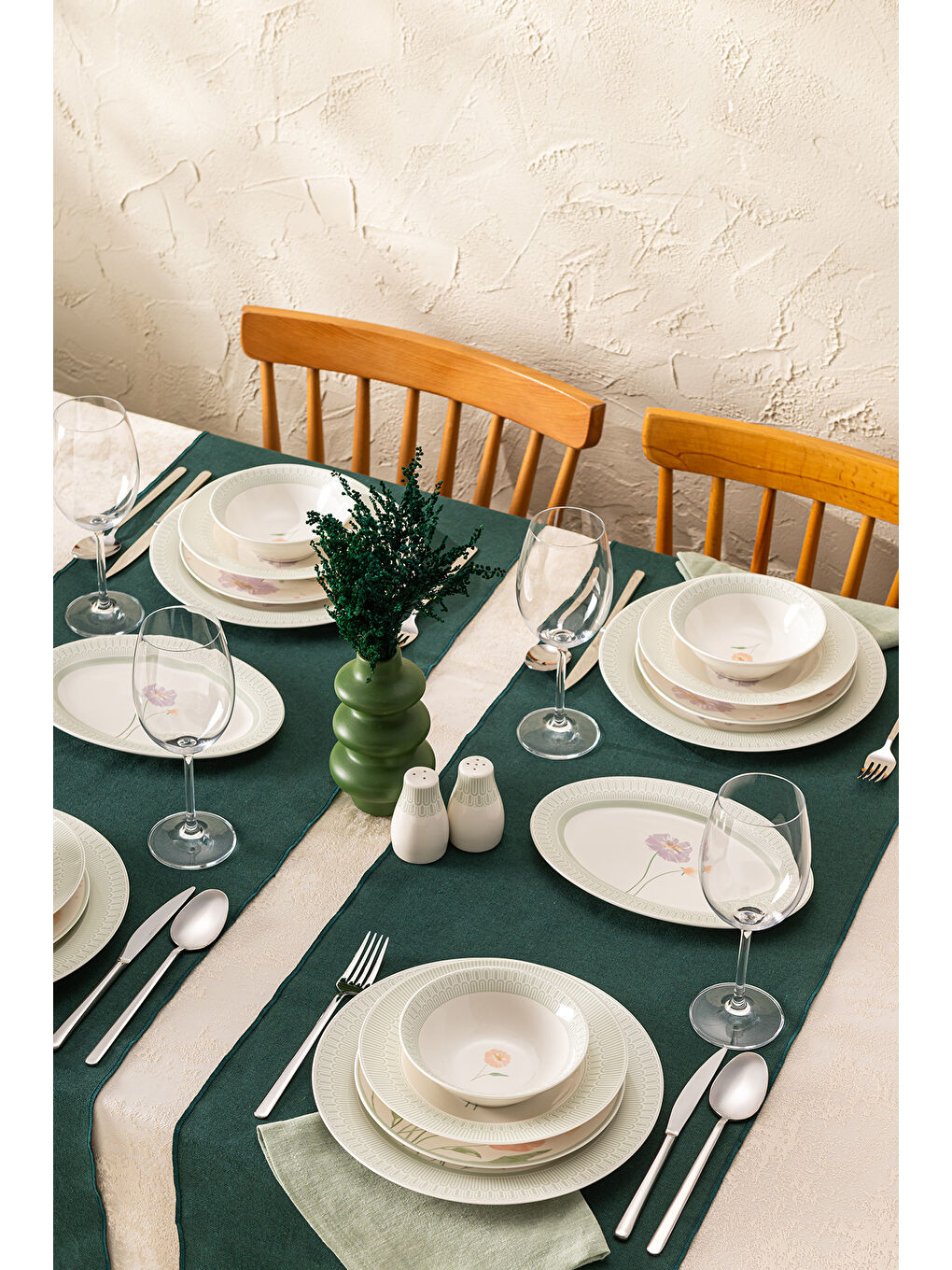 Beyaz New Bone Poppy 28 Parça 6 Kişilik Yuvarlak Yemek Takımı-10