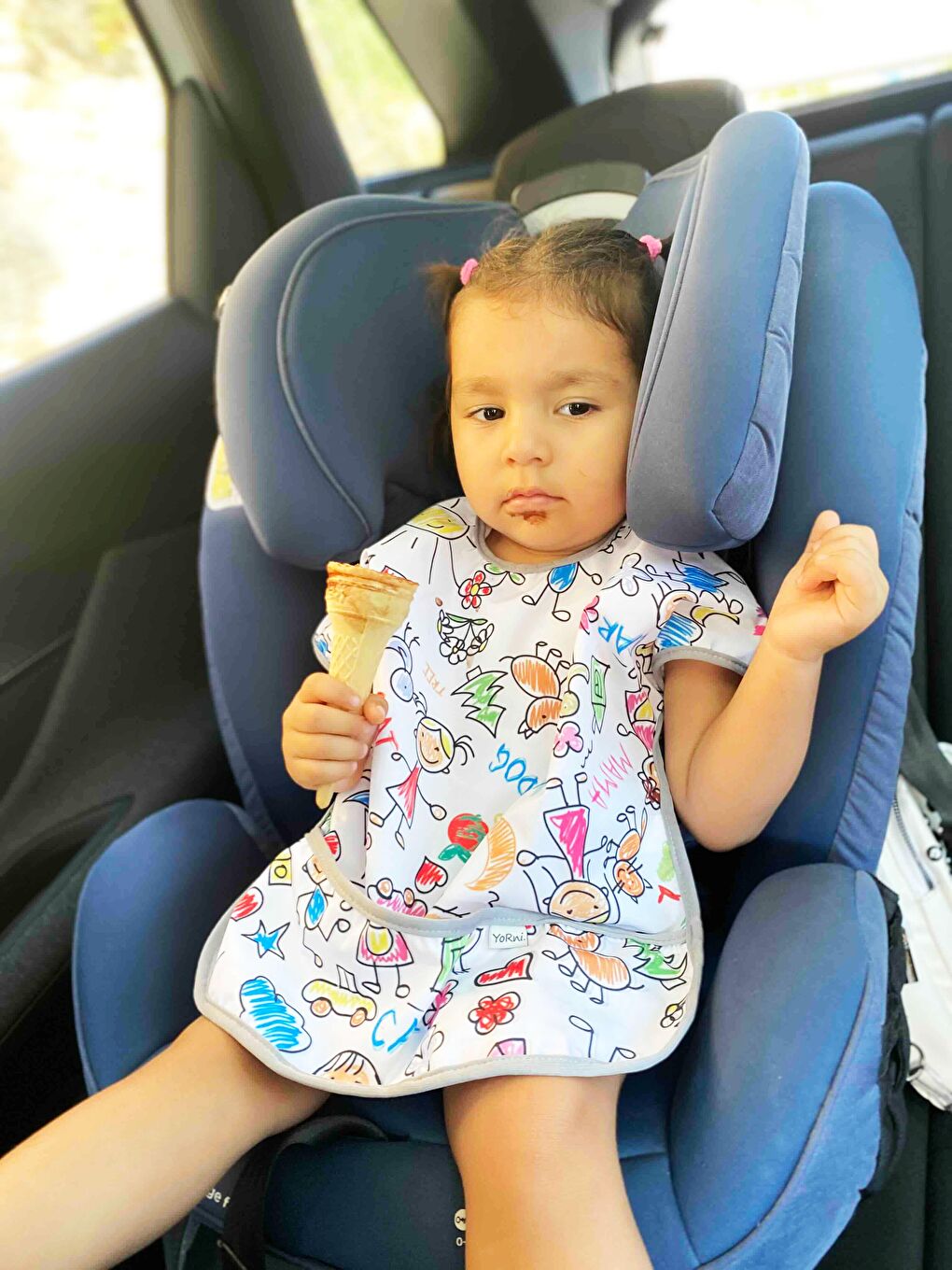 1-3yaş, Family, Sıvı Geçirmez, Makinede Yıkanabilir, Cepli, Kısa Kollu Bebek Mama Önlüğü-2