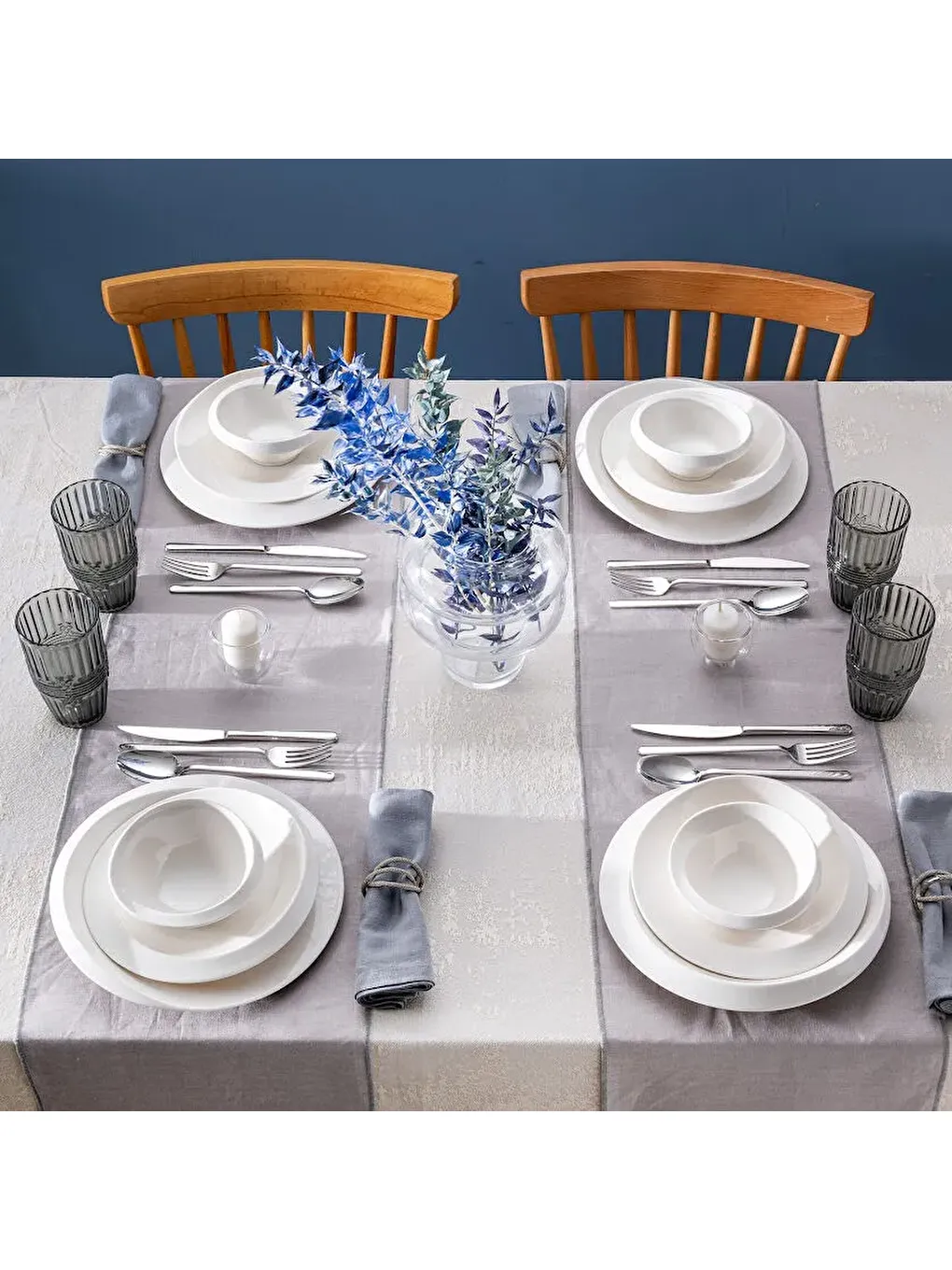 Beyaz Evren 18 Parça 6 Kişilik Yemek Takımı-6