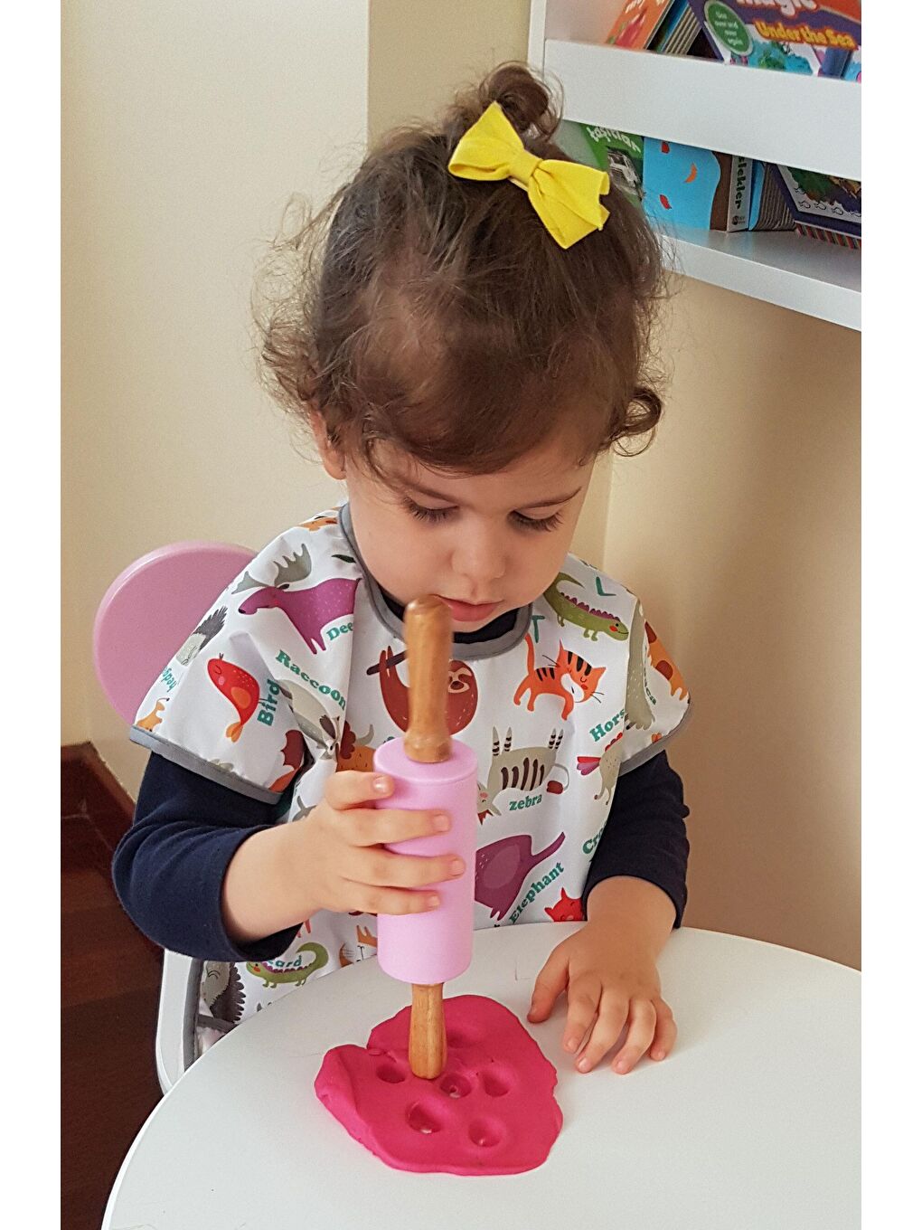 1-3yaş, Zoo, Sıvı Geçirmez, Makinede Yıkanabilir, Cırtlı, Cepli, Kısa Kollu Bebek Mama Önlüğü