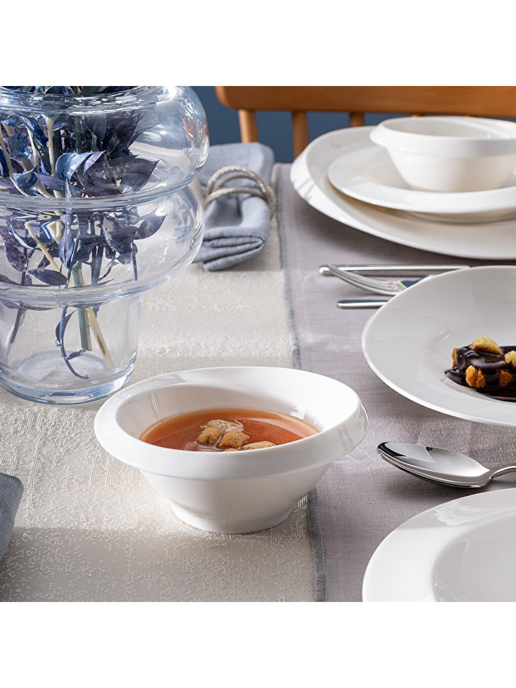 Beyaz Evren 18 Parça 6 Kişilik Yemek Takımı-8