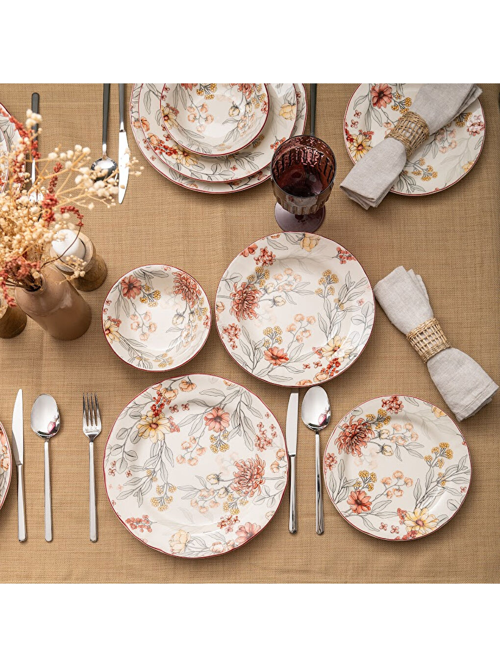 Beyaz İstanbul Porselen Ayasofya 24 Parça 6 Kişilik Yemek Takımı-6