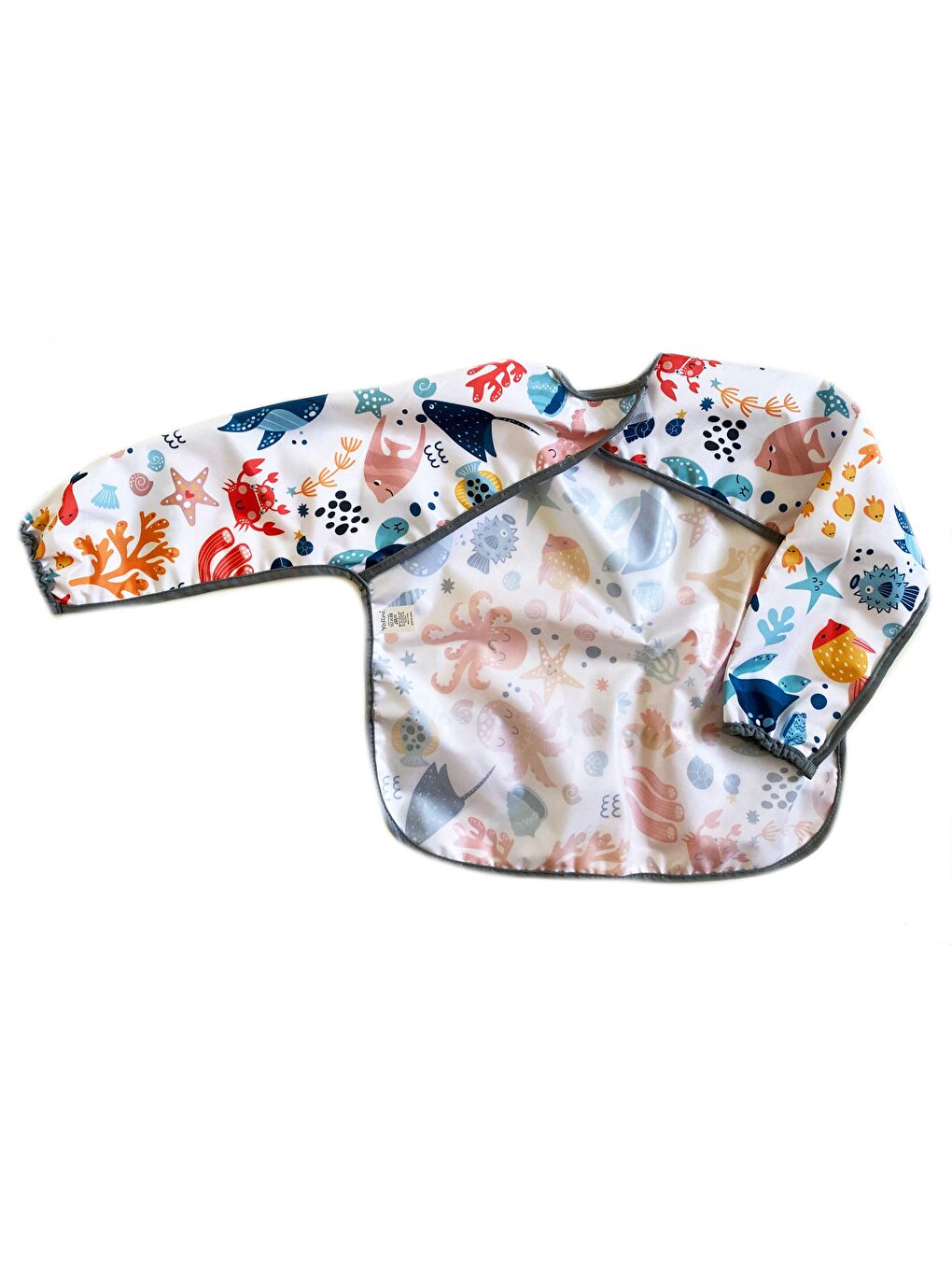 2-4 yaş, SEA, Sıvı Geçirmez, Makinede Yıkanabilir, Cepli, Oeko-tex 100, Uzun Kollu Bebek Mama Önlüğü-3