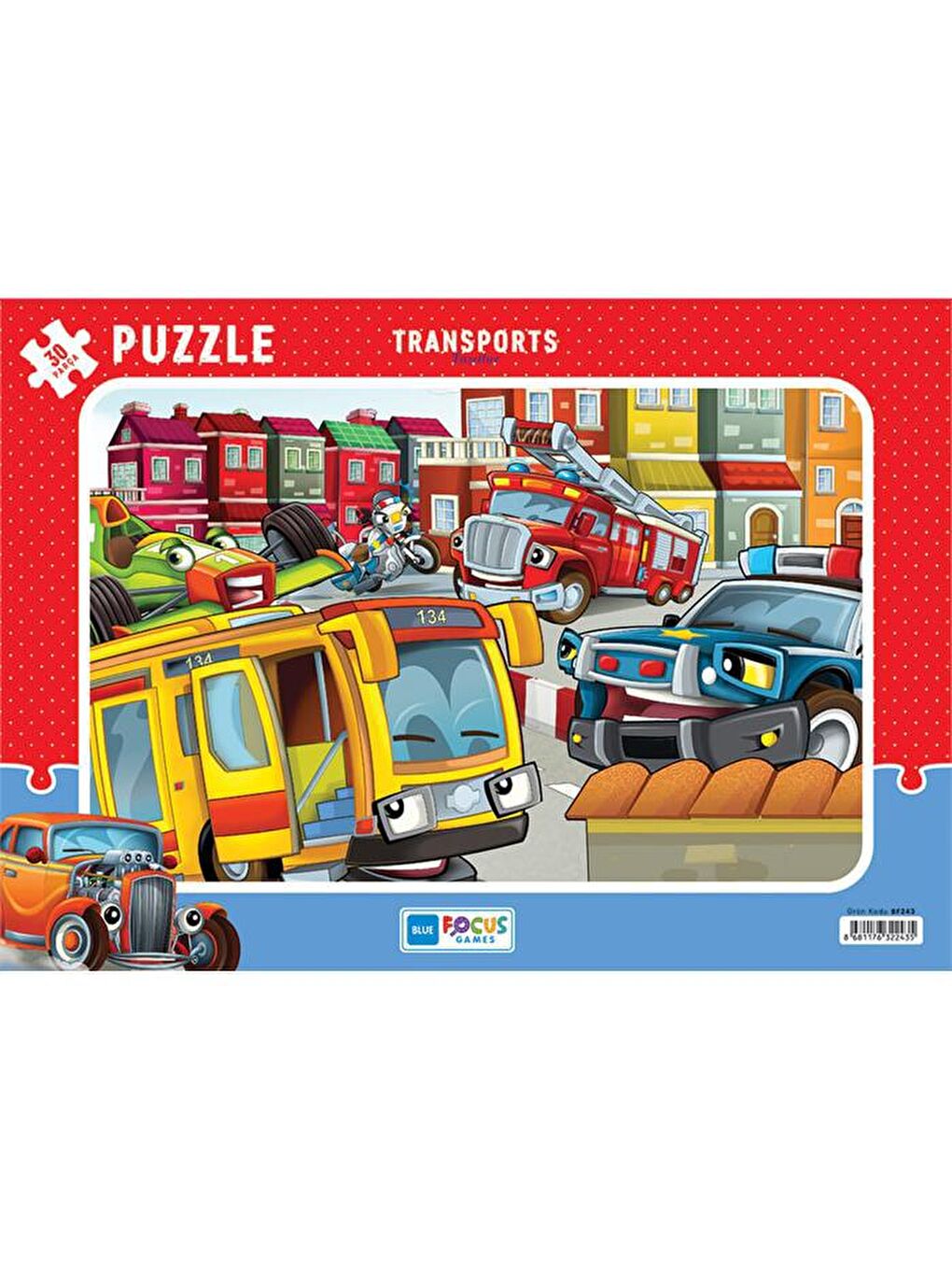 Blue Focus Karışık 30 Parça Puzzle - Taşıtlar (Transports)