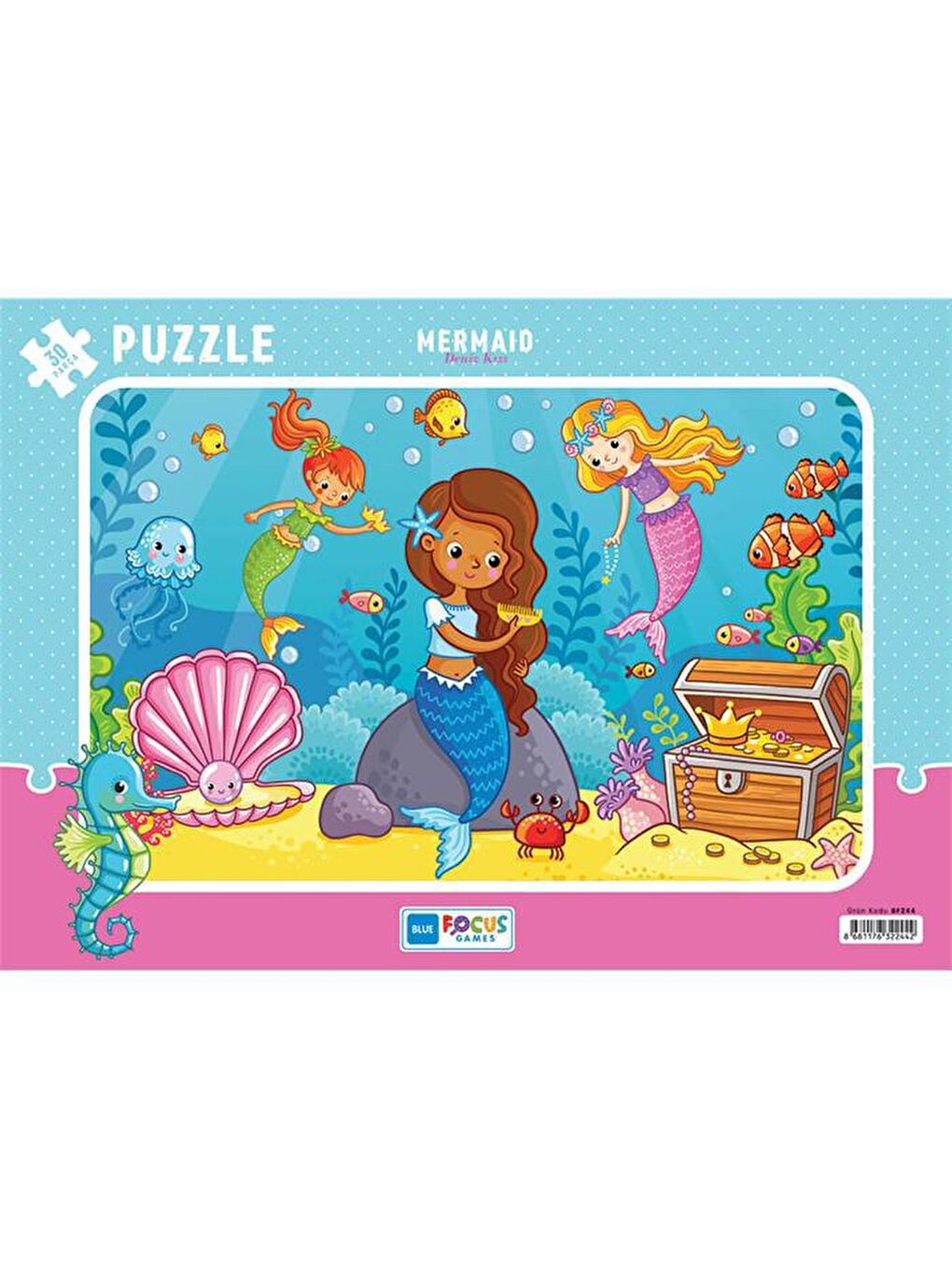 Blue Focus Karışık 30 Parça Puzzle - Deniz Kızı (Mermaid)