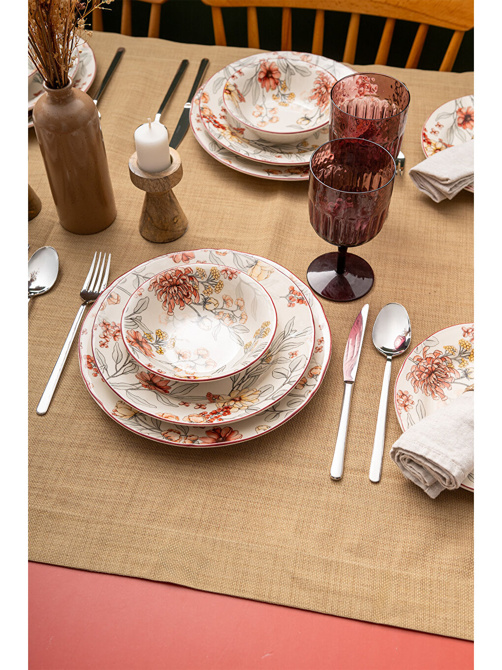 Beyaz İstanbul Porselen Ayasofya 24 Parça 6 Kişilik Yemek Takımı-3