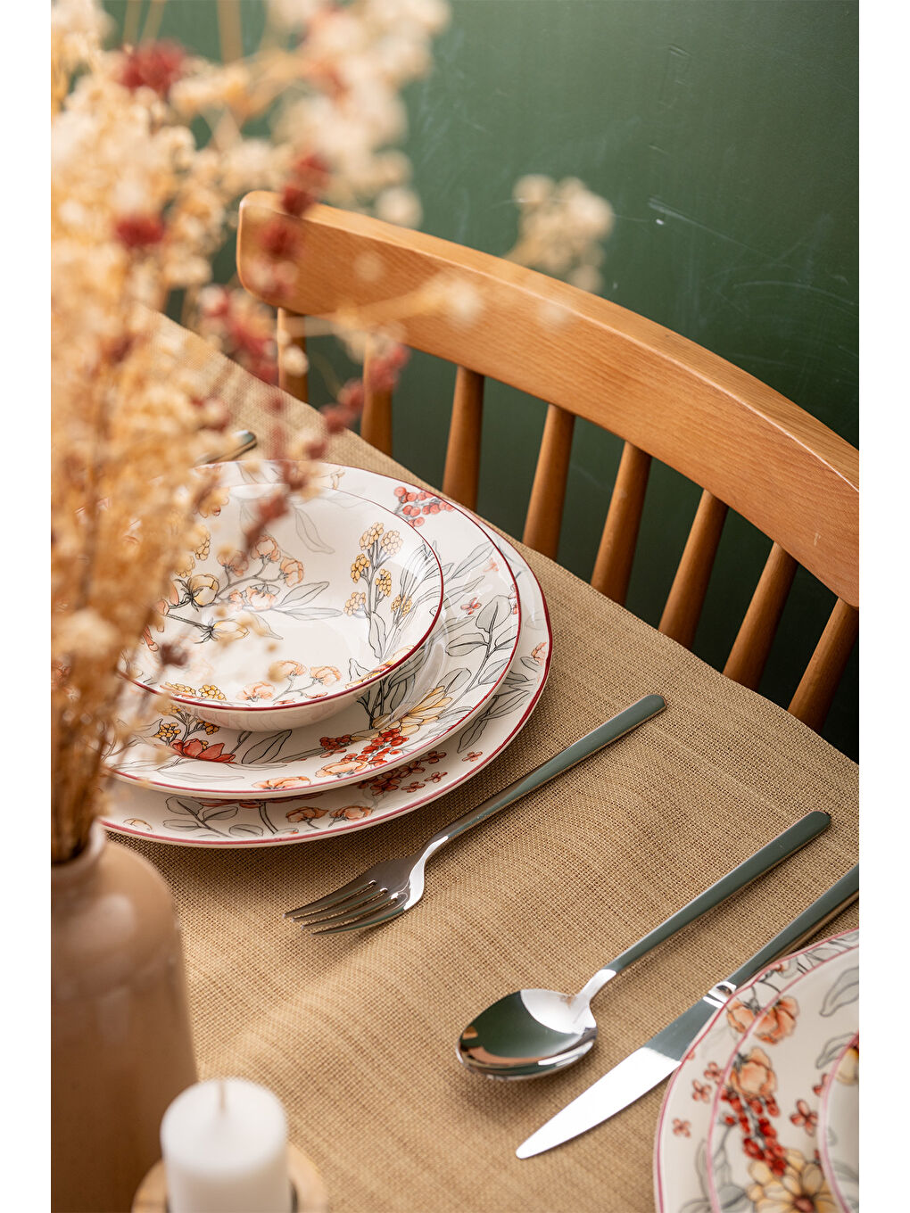 Beyaz İstanbul Porselen Ayasofya 24 Parça 6 Kişilik Yemek Takımı-5