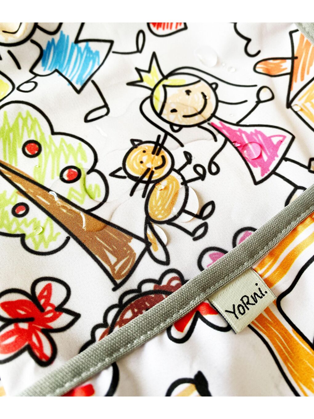 1-3yaş, Family, Sıvı Geçirmez, Makinede Yıkanabilir, Cepli, Kısa Kollu Bebek Mama Önlüğü-5