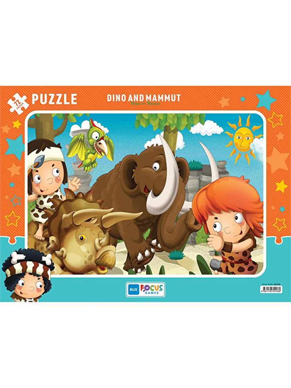 Blue Focus Karışık 72 Parça Puzzle - Dino ve Mamut (Dino and Mammut)