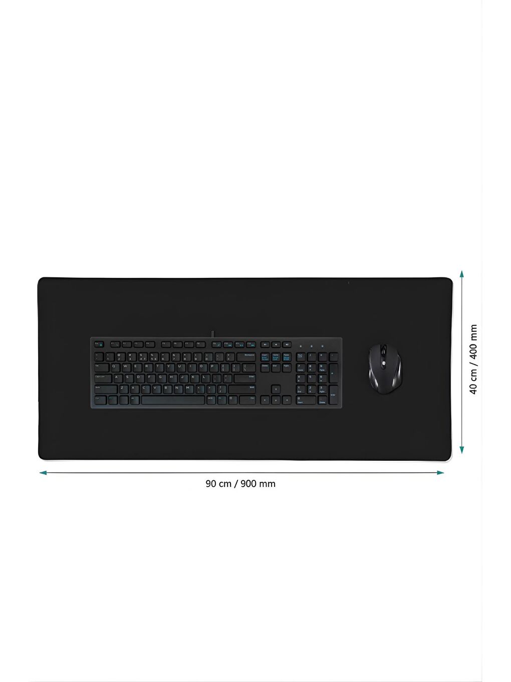 Siyah Deri 90x40 XL Mouse Pad Dikişli Kenar Çift Yönlü Kullanım Masa Matı Sümen-5
