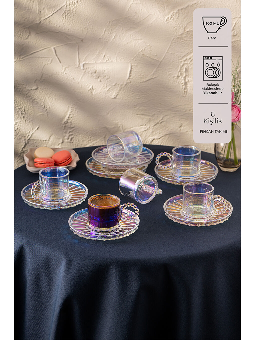 Renksiz Muhabbet 100 ml 6'lı Kahve Fincan Takımı-1
