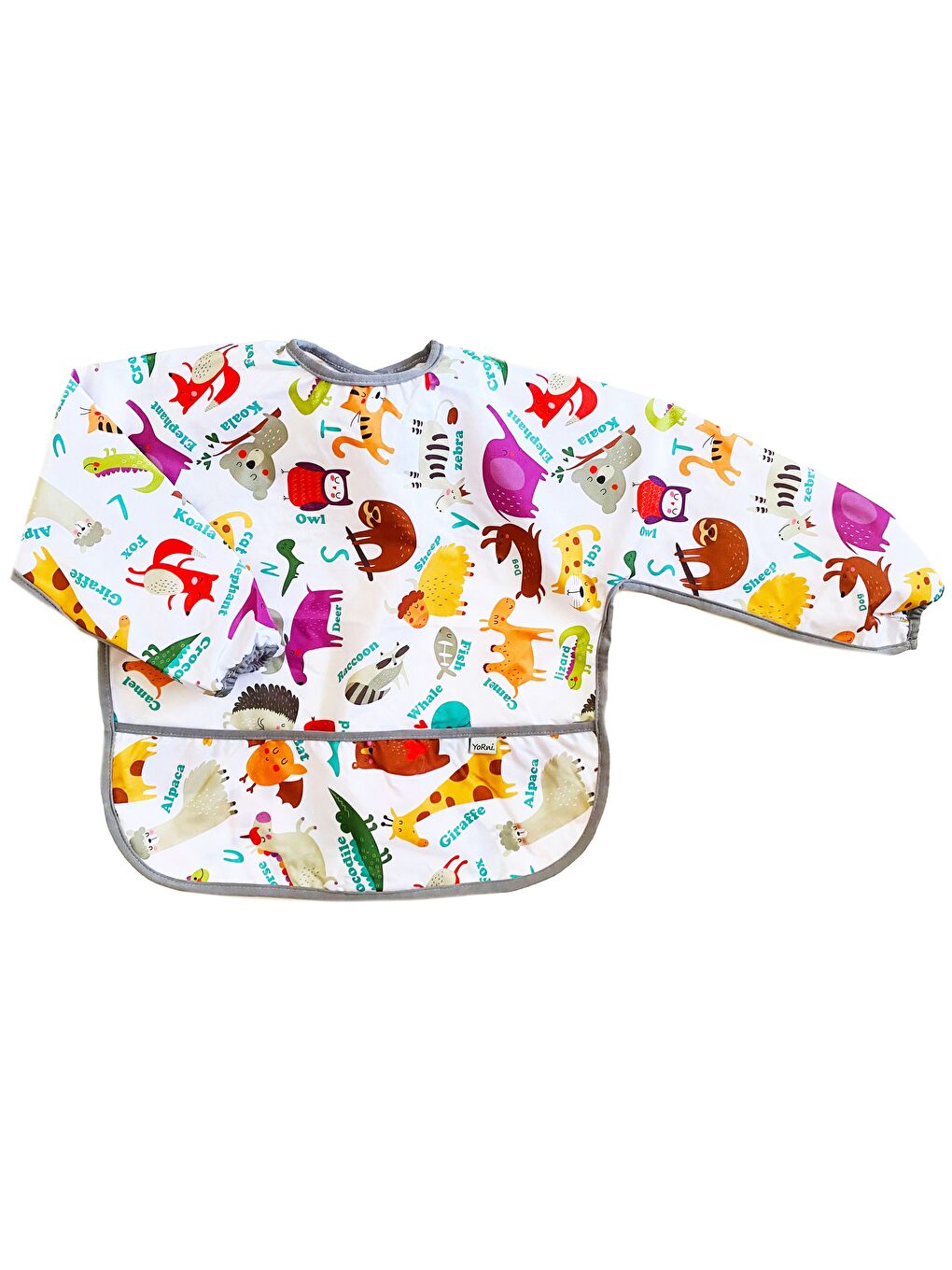Yorni 6-24ay, Zoo, Sıvı Geçirmez, Makinede Yıkanabilir, Cepli, Oeko-tex 100, Uzun Kollu Bebek Mama Önlüğü - 3