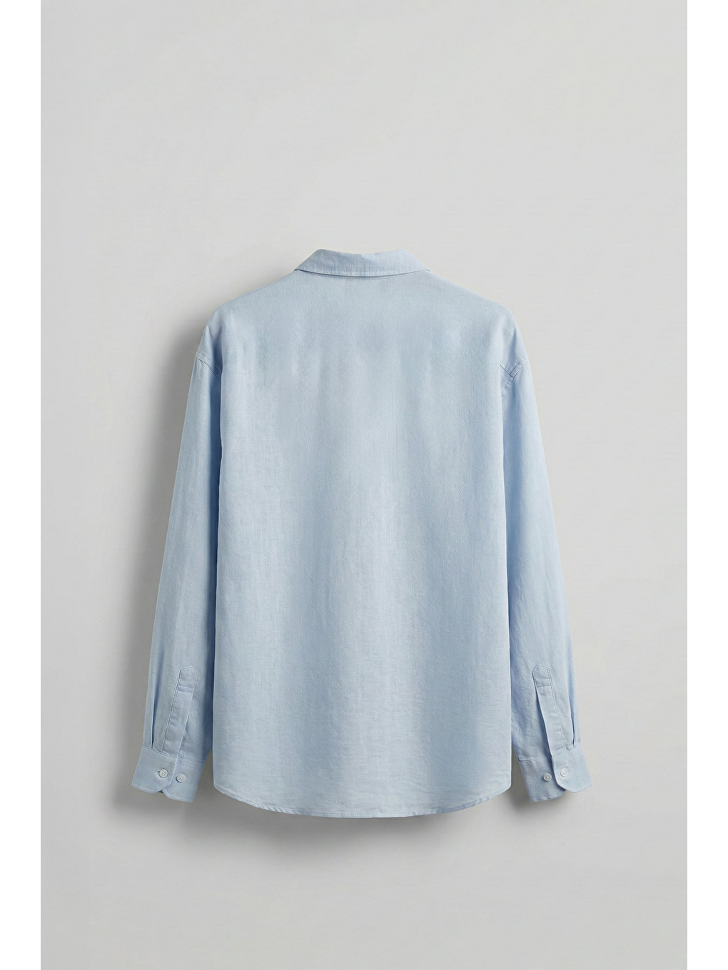 Erkek Oversize Basic Rahat Gömlek Açık Mavi-1