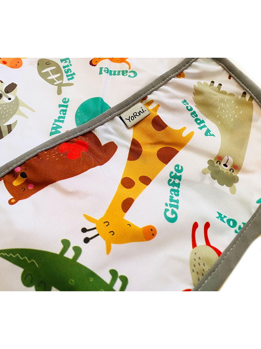 Yorni 6-24ay, Zoo, Sıvı Geçirmez, Makinede Yıkanabilir, Cepli, Oeko-tex 100, Uzun Kollu Bebek Mama Önlüğü - 6