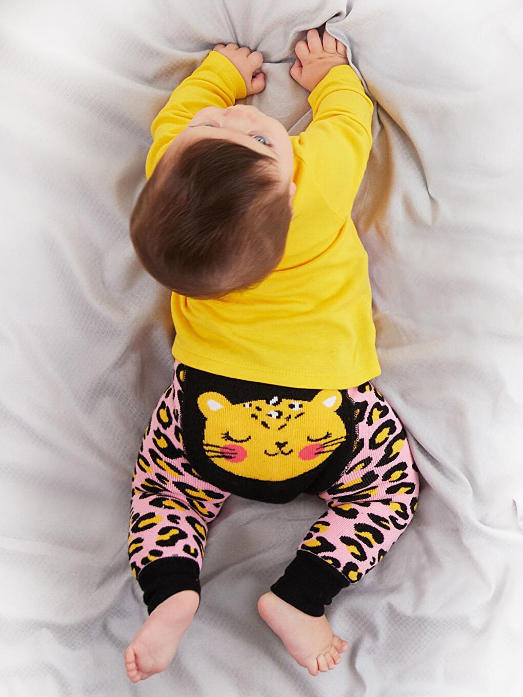 Denokids Karışık Leopar Kız Bebek T-shirt Tayt-Pantolon Takım - 2