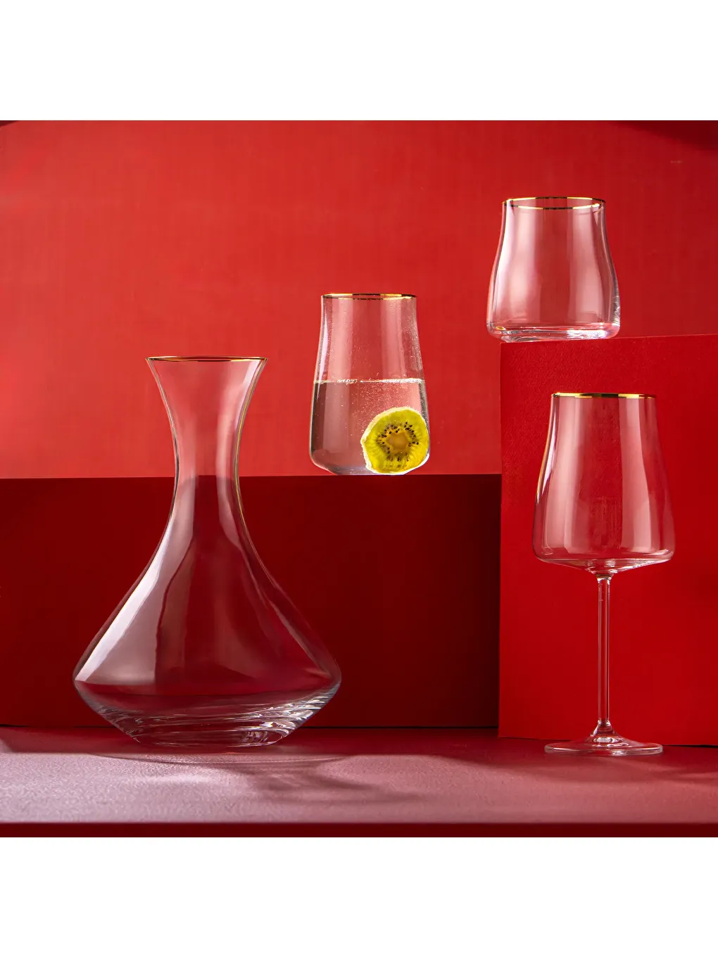 Renksiz Brillante 19 Parça Bardak Seti Gold-7