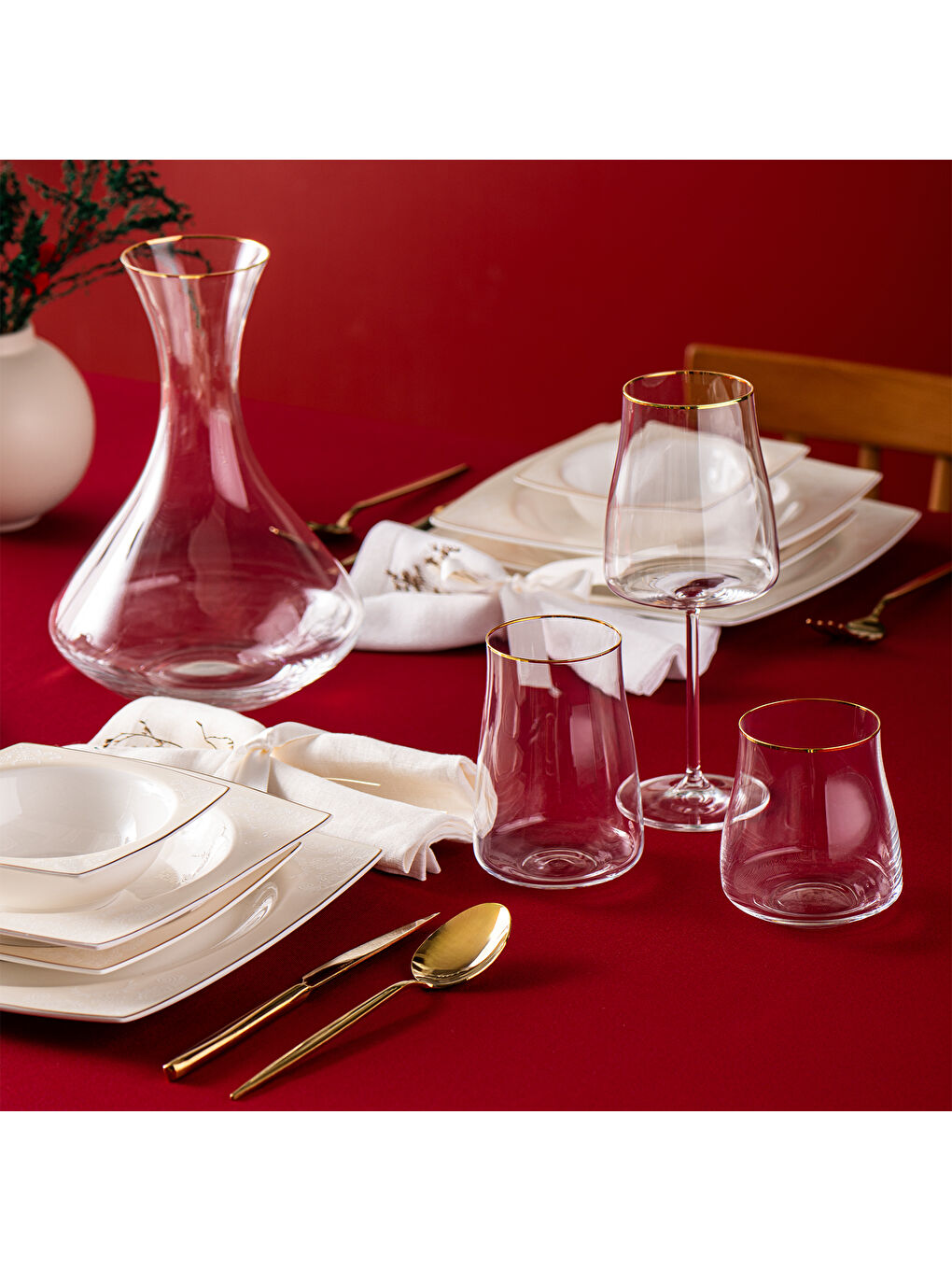 Renksiz Brillante 19 Parça Bardak Seti Gold-9