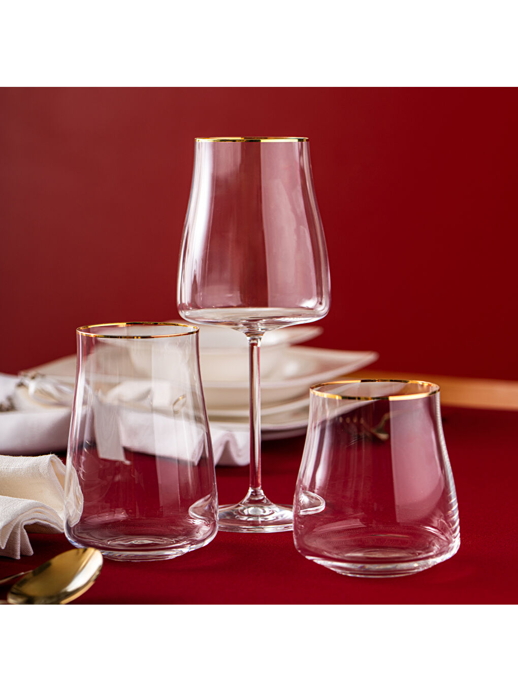 Renksiz Brillante 19 Parça Bardak Seti Gold-10