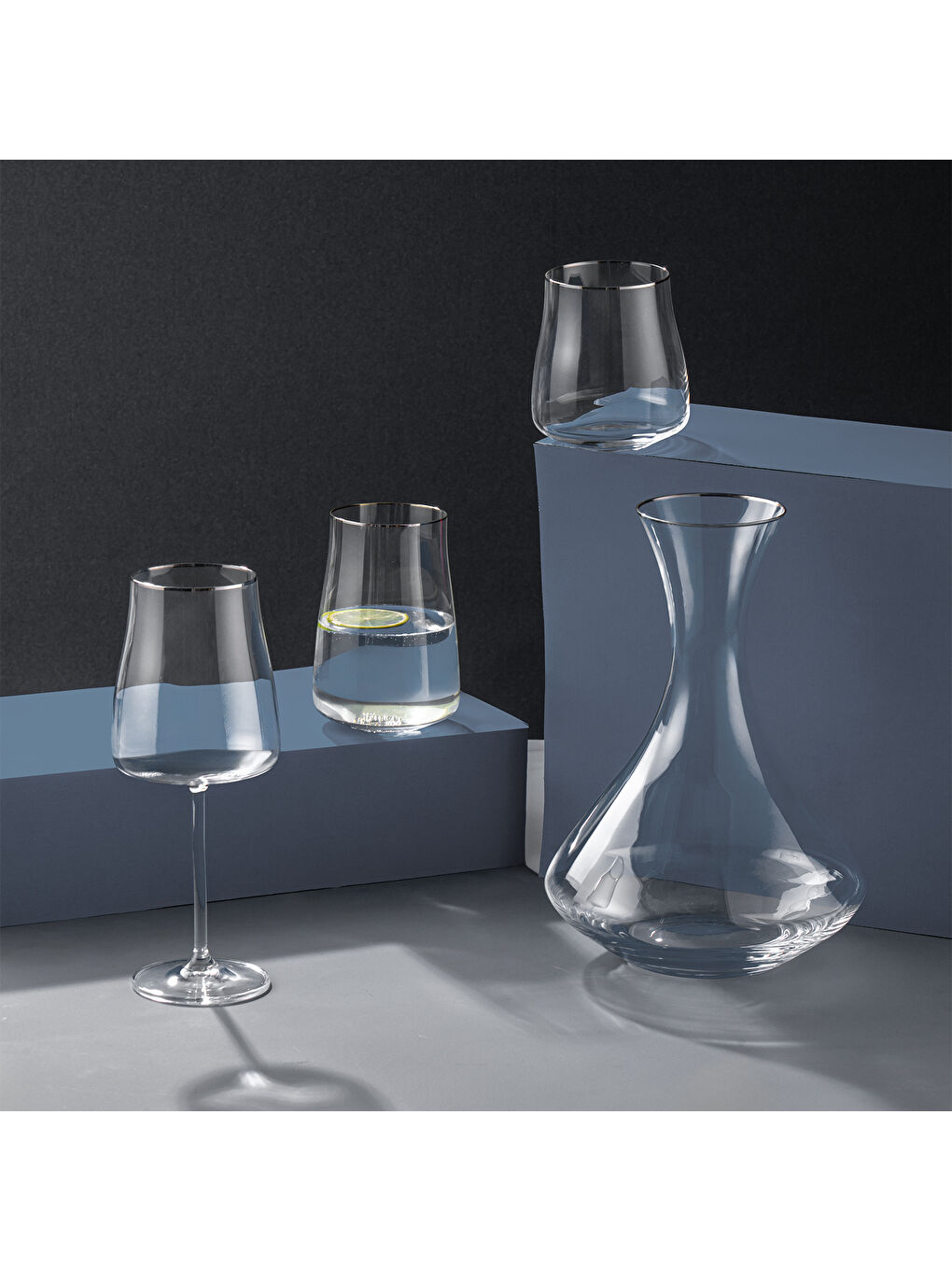 Renksiz Brillante 19 Parça Bardak Seti Platin-7