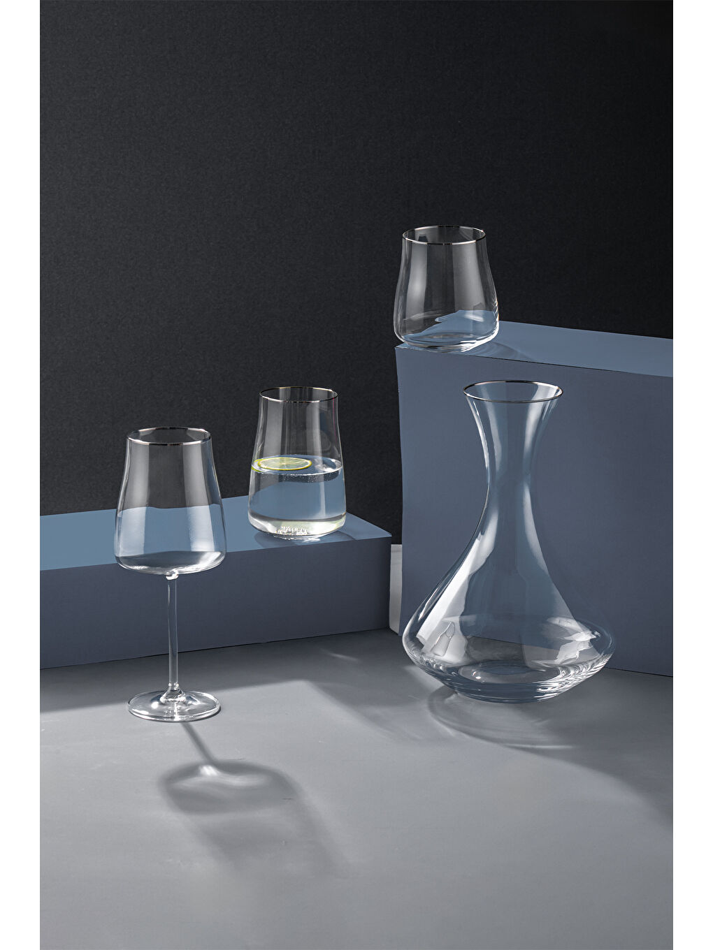 Renksiz Brillante 19 Parça Bardak Seti Platin-3