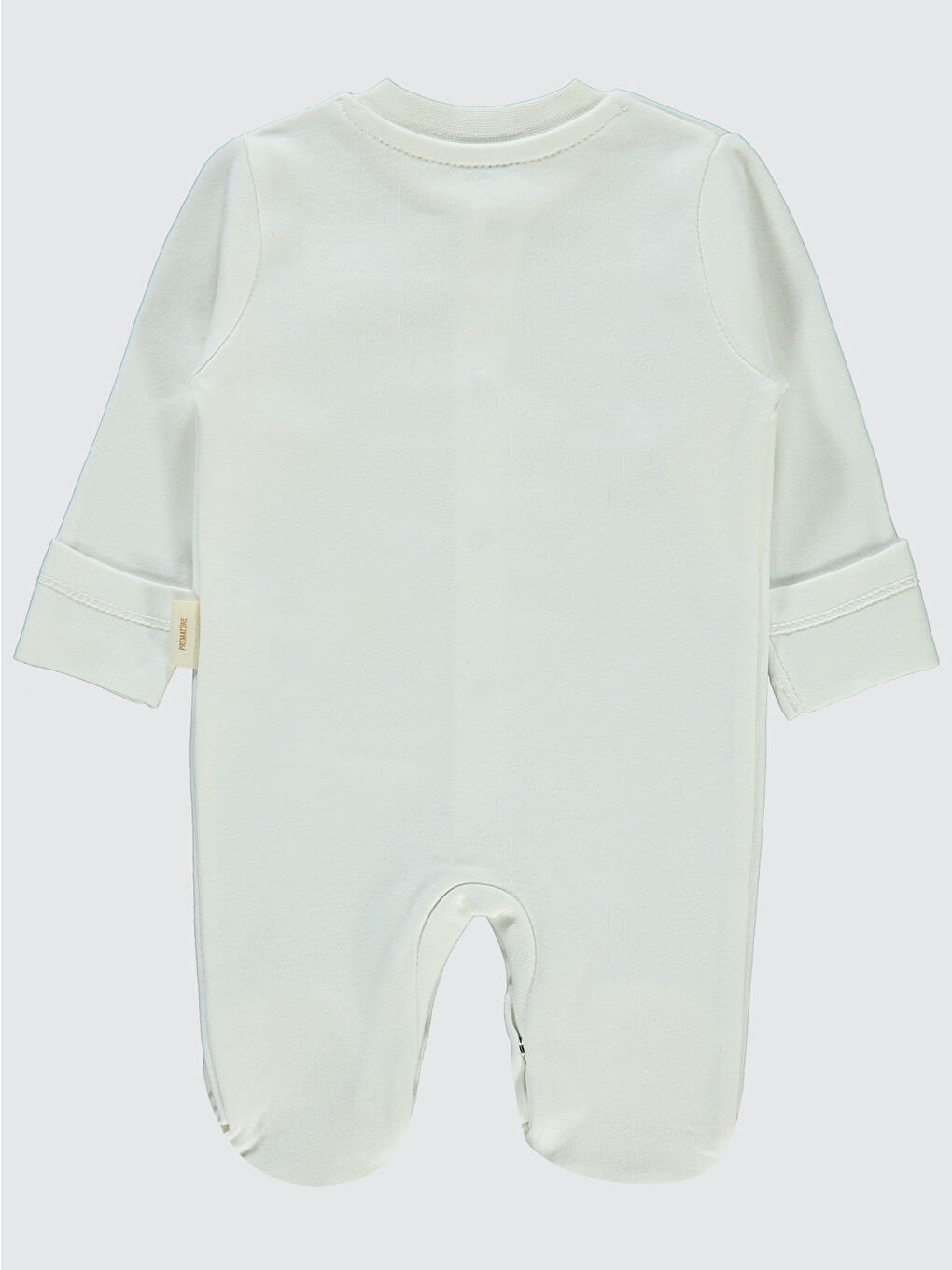 Baby Prematüre Organik Patikli Tulum Ekru-1