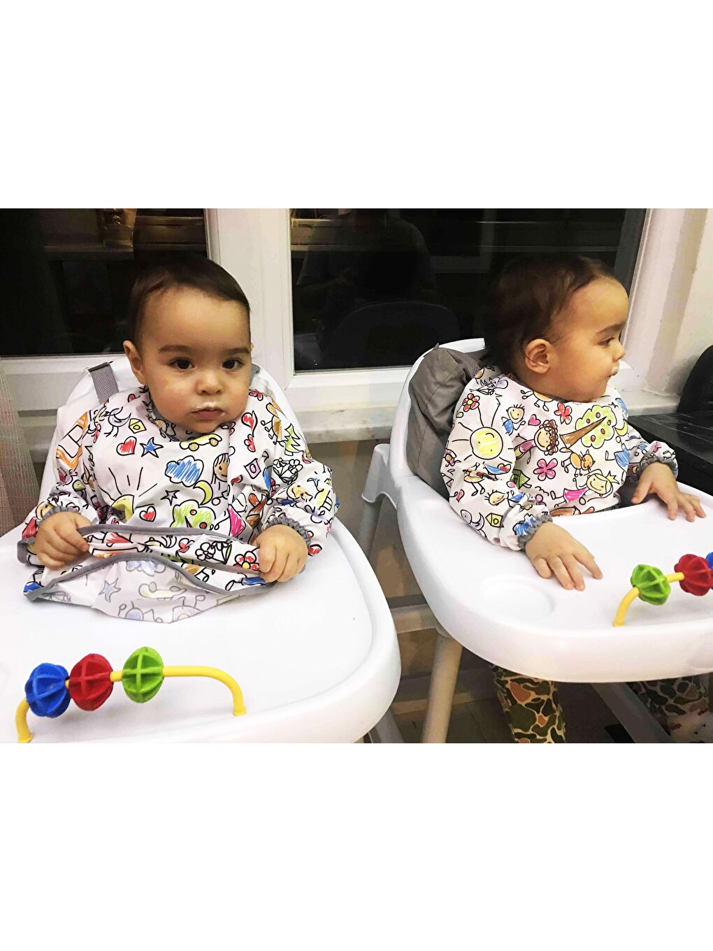 6-24ay, Family Uzun Kollu, Sıvı Geçirmez, Makinede Yıkanabilir, Cepli, Cırtlı Bebek Mama Önlüğü-9