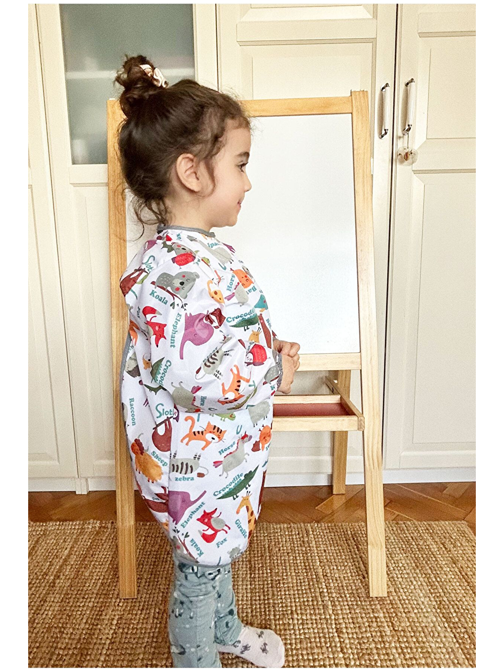 7-11 Yaş, Zoo, Sıvı Geçirmez, Makinede Yıkanabilir, Uzun Kollu Çocuk, Aktivite, Etkinlik Önlüğü