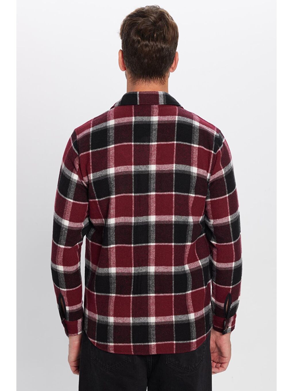 Karışık Erkek Regular Fit Klasik Kesim Oduncu Kapaklı Tek Cep Kışlık Gömlek-4