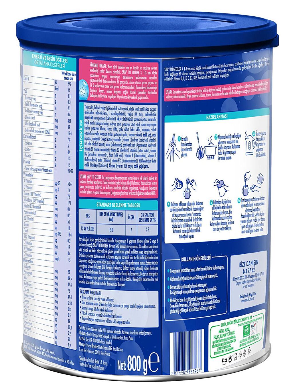 İyi Geceler 3 1-3 Yaş Devam Sütü 800 gr-1