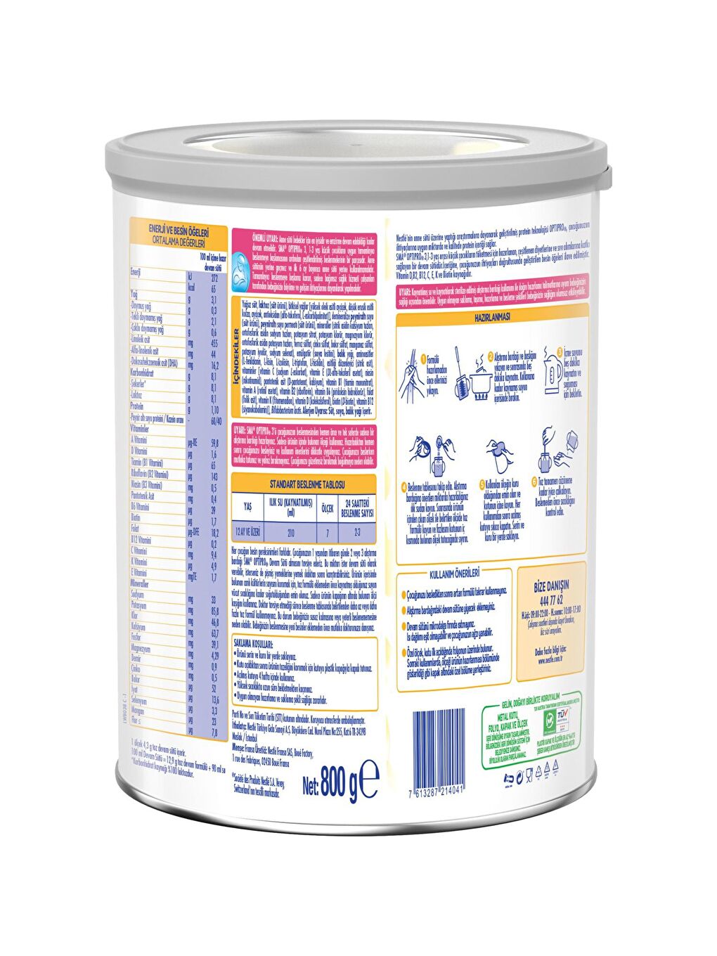 3 Optipro  Probiyotik Devam Sütü 800 gr x 2 Adet-1